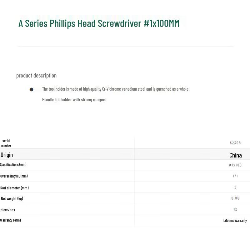 SATA 62308 A-Series Phillips Screwdriver