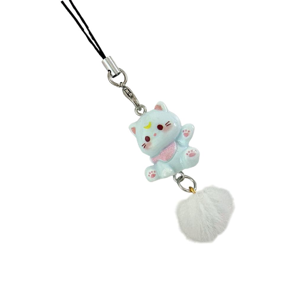 Adorable Cats Keychain with Resin Pendant Portable Accessory for Backpacks and Bags Gifts for Girls and Couples