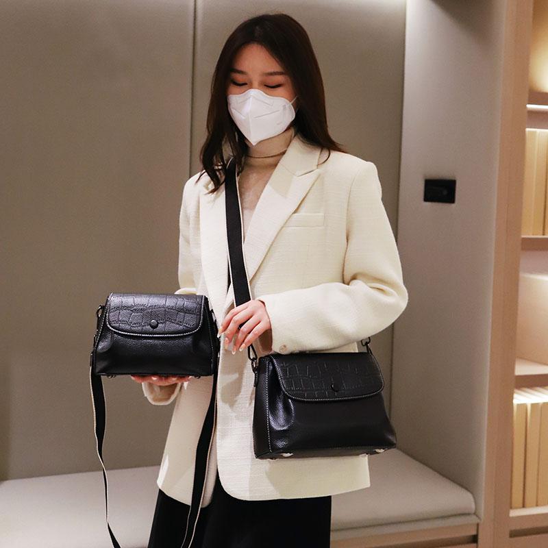 Genuine Leather Bag For Women 2023 High Quality Cowhide Ladies Shoulder Crossbody Bag Vintage Female Handbag Black Lady Tote Sac