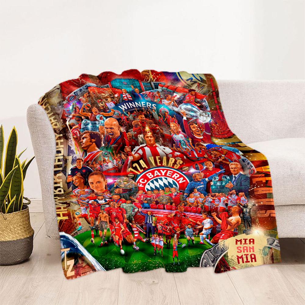 Bayern Munich Blanket Warmthful Decor Suitable for Office Bed Sofa Four Seasons Multipurpose Stylish Decor Ideal Gift For Birthday Valentine'S Day
