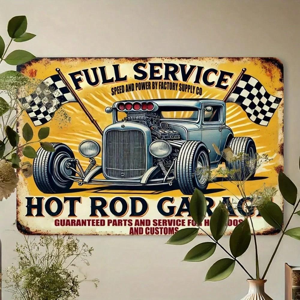 Vintage Tin Sign Wall Art Retro Garage Man Cave Bar Decor Metal Plaque