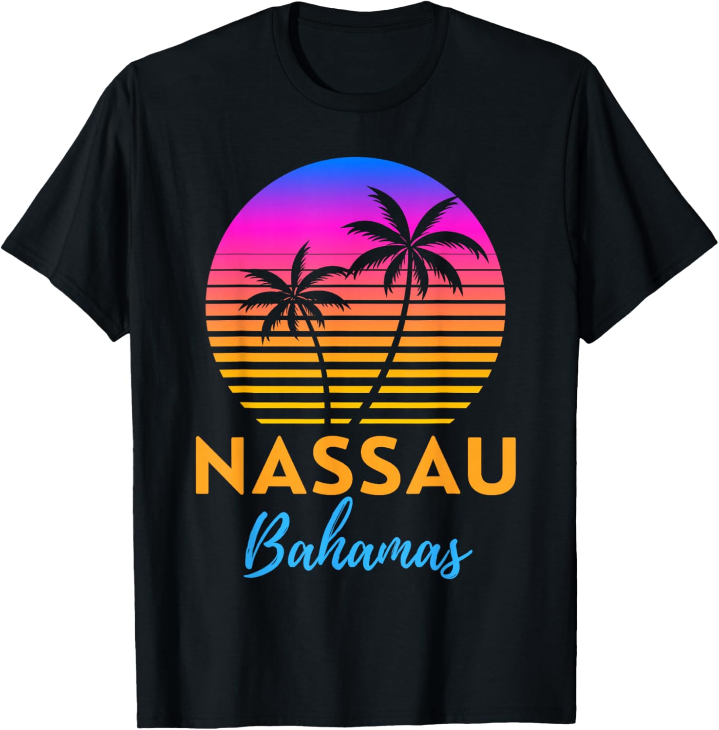 

Retro Sunset Nassau Bahamas Beach Trip Vacation Summer Group T-Shirt 5XL різнокольоровий