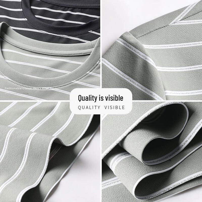 Tucano Men's Striped Ice Silk Short-Sleeve T-Shirt