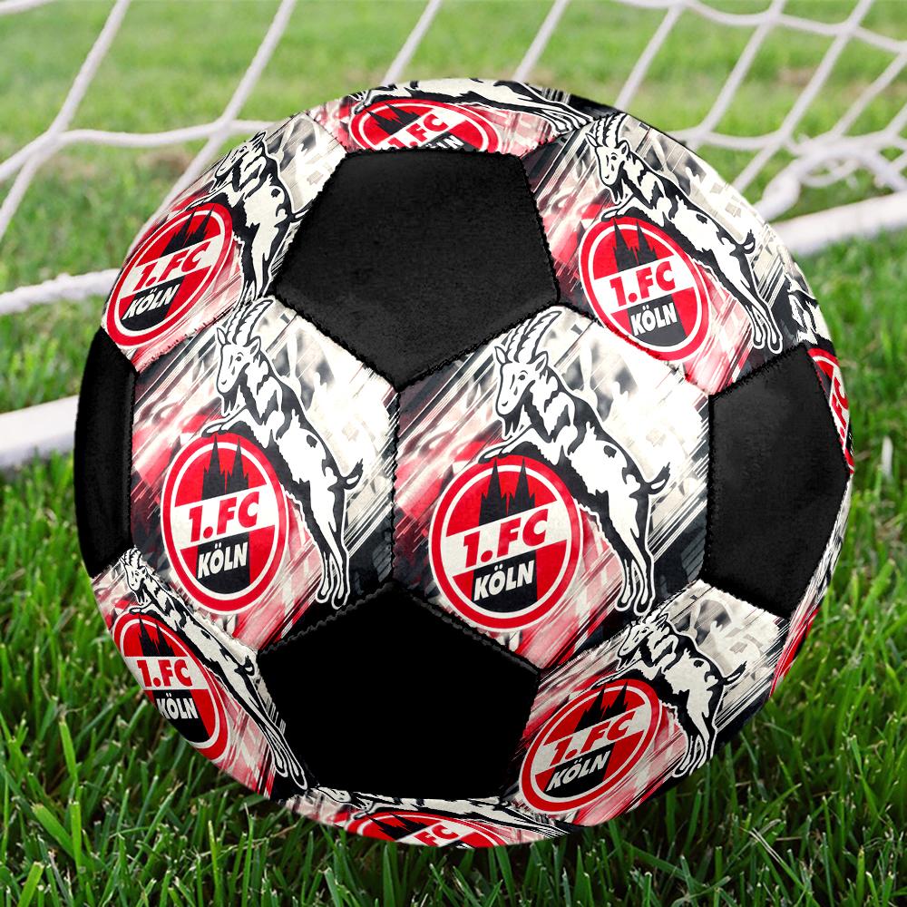 Pallone da calcio Koln, colorato, adatto a tutte le età, cucito a macchina, materiale PVC, qualità da competizione, durevole e ad alto rimbalzo