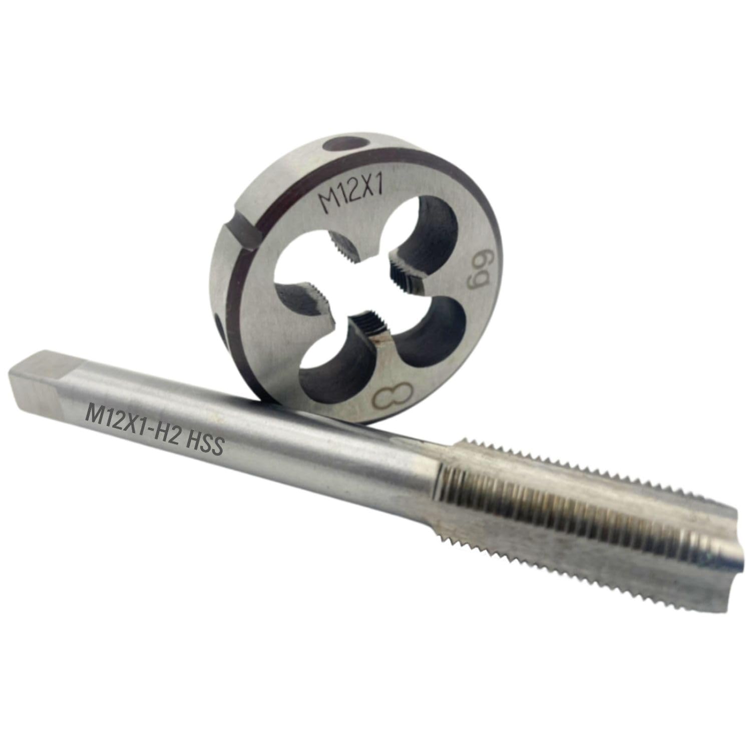

MSMint Tap and Die, M12 x 1mm, Thread Cutting Tap Die, Screw Thread, Screw Hole, Bolt, Male Thread, Female Thread, Machining, Repair, Repair