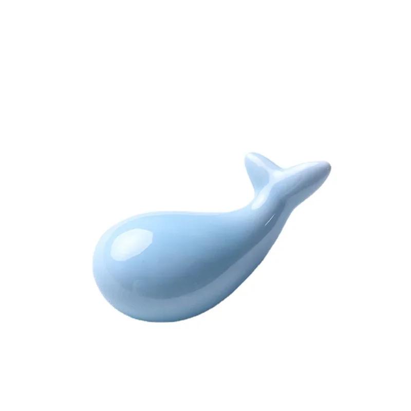 3*3.5*7cm Portacannesucchi in Ceramica Cartone Animato Forma di Balena Tappetino per Bacchette Arte Cucina Artigianato Tavola Supporto per Bacchette