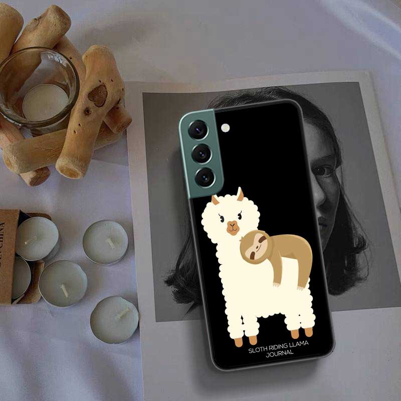 Cute Cartoon Llama Phone Case For Samsung Galaxy A12 A22 A32 A42 A52 A72 A54 A34 A24 A14 A73 A53 A33 A23 A13 5G F52 F62 Cover Sh