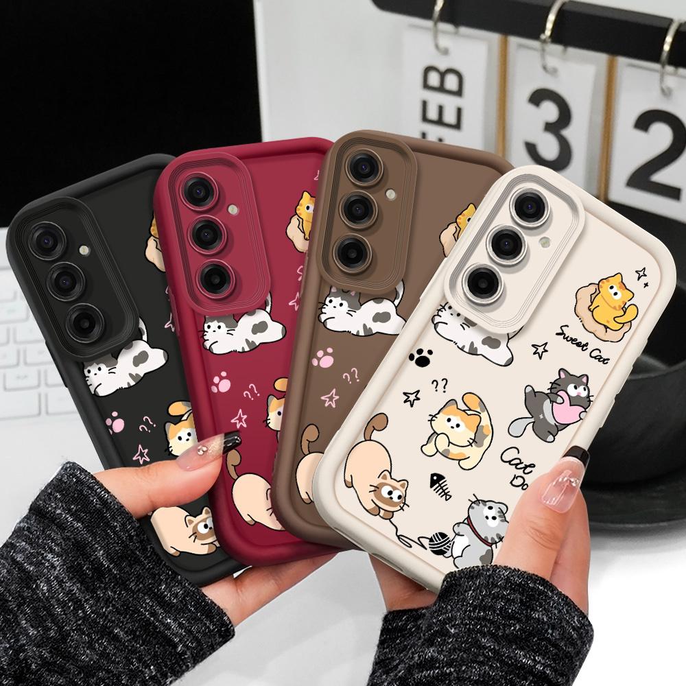 Husă Telefon Drăguță Pisicuță Pentru Samsung Galaxy A37 A17 A07 A56 A36 A26 A16 A06 A55 A35 A25 A15 A05 A05S 4G 5G Scară Cove Moale