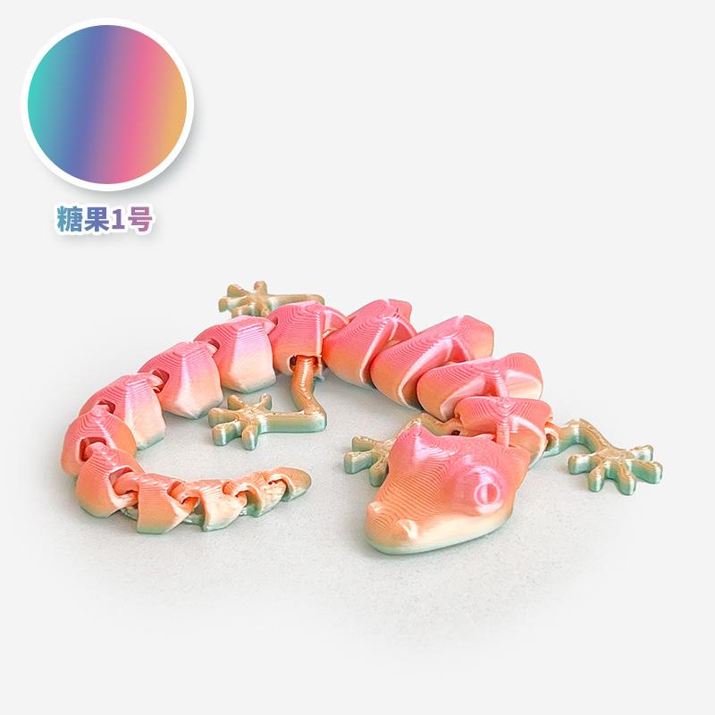 10/19Cm 3D Printed Articulated Lizard Figurine Fully Poseable Home Decora Collectible Desk Ornaments Creative Birthday Gifts Toy
