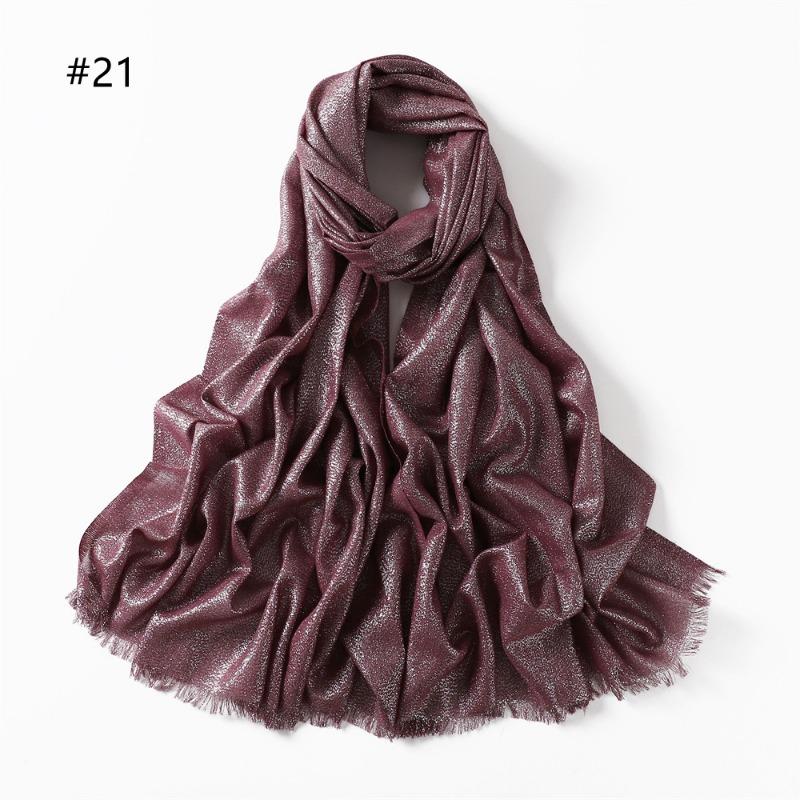Spring and summer new solid color long scarf human cotton gold silk silver silk scarf women's monochrome long headscarf shawl
