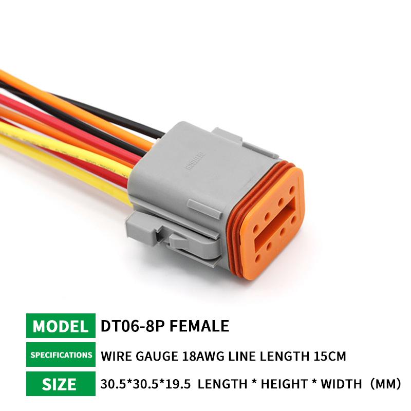 5/20/100 Sets Deutsch DT connector with 15cm Wiring harness DT06-2S/DT04-2P 2P 3P 4P 6P 8P 12P waterproof electrical connector