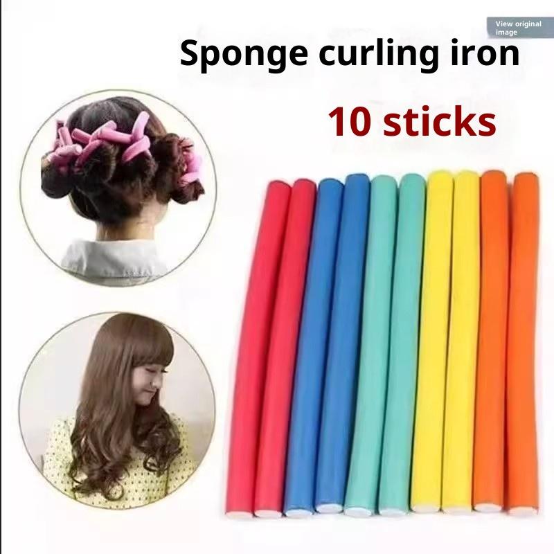 10 Pcs Universal Perm Curling Bar Hair Curling Stick Colorful Sponge Curling Iron Rubber Curling Iron