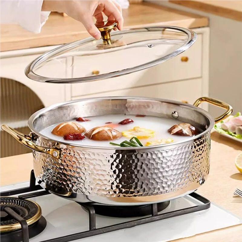 316 Stainless Steel Hammered Hotpot & Soup Pot
