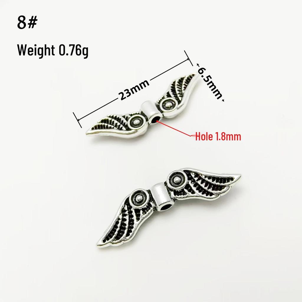 Tibetan Silver Angel Wing & Butterfly Feather Beads for Handmade Jewelry & DIY Accessories