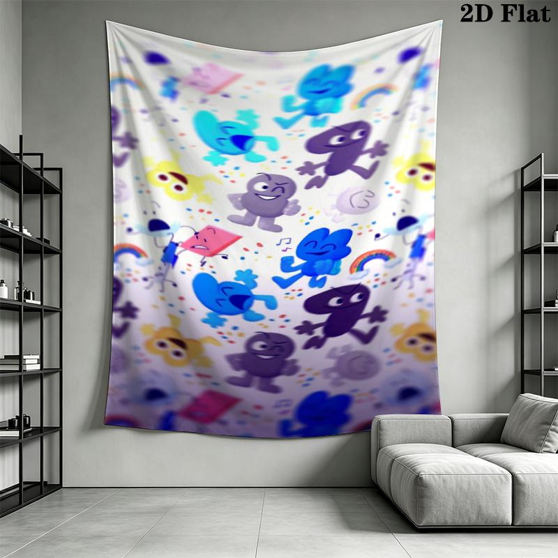 BFDI Game Wall Tapestry Aesthetic Wall Hanging Printed Fabric Blanket Decorative Tapestries for Bedroom Living Room Home Decor