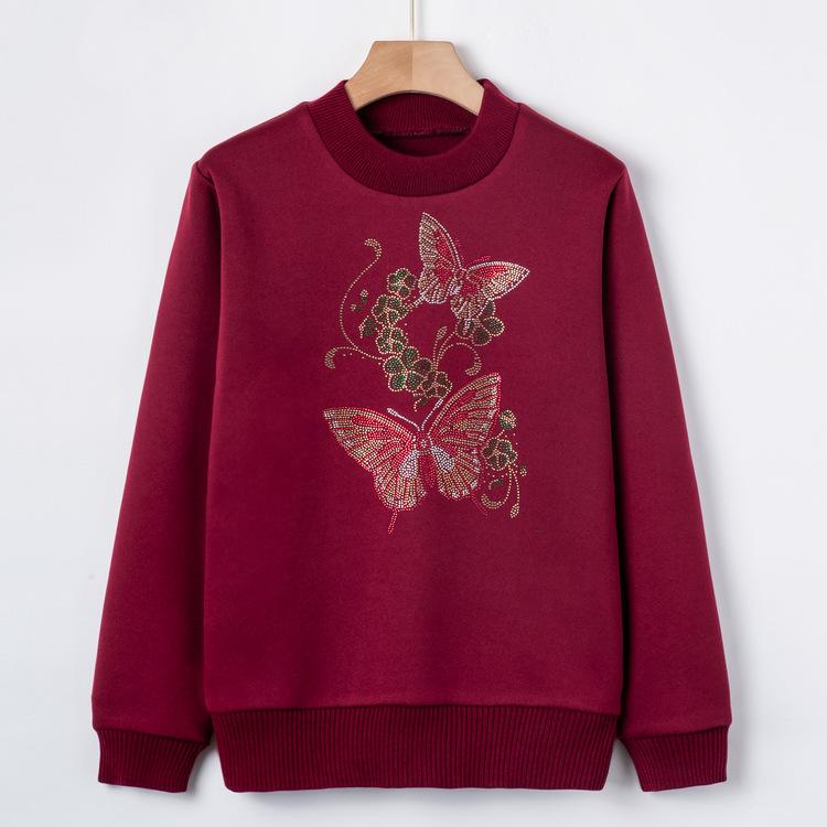 

Winter Mother s Plush Sweater New Middle-aged and Elderly Knitted Sweater 3XL