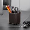 Portapenne in Pelle Creativo Cancelleria Studente Ufficio Semplice Astuccio Quadrato Organizer da Scrivania Nero Business