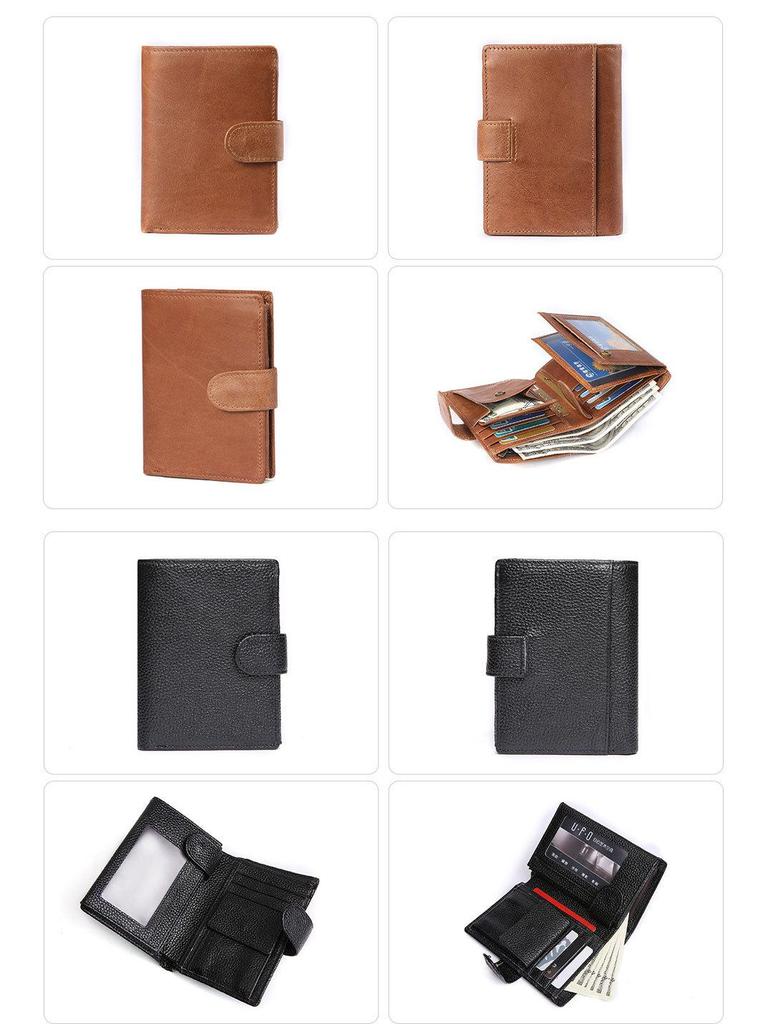 Men's Vintage Genuine Leather Wallet - Large Capacity Coin Purse, Card Holder & Multifunctional Clutch