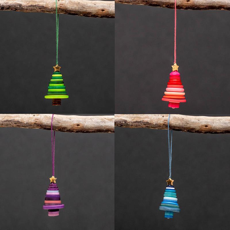 1 Pc DIY Button Snowman & Angel Button Christmas Ornament Making Kit For Indoor/Outdoor Xmas Tree, Window & Party Decorations