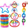 Colorful Pop Tube Rainbow Fidget Toy Telescopic Tube Stress Relief Toy Plastic Stretch Pipe  Plastic Sensory Decompression Toy