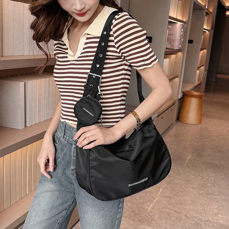 Fashionable Nylon Large Capacity Bag For Women In Black Orange Fuchsia Green For Spring Summer