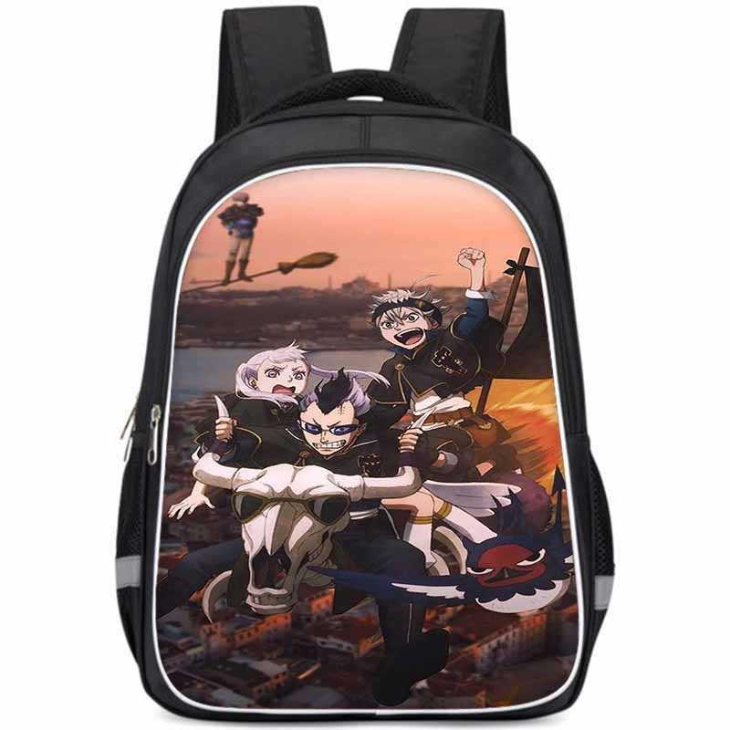 Černý čtyřlístek Velkokapacitní lehký školní batoh pro děti chlapce a dívky Oxfordová látka