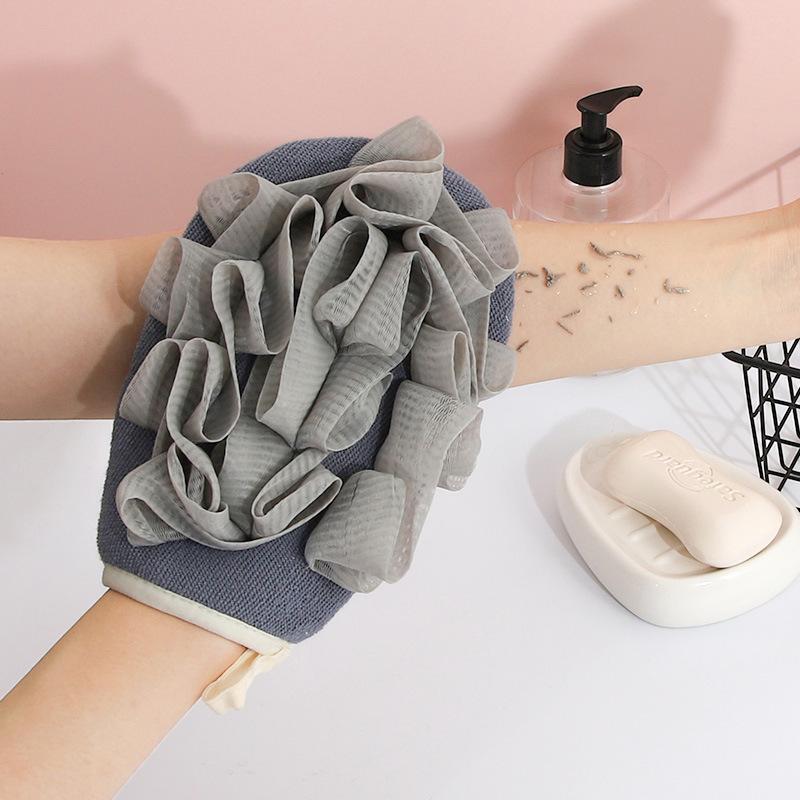 

2 in 1 Skin-Friendly Floral Bath Ball Bath Mitt, Double-Sided Spa Scrub, Remove Dead Skin, Fragrance-Free, Bathroom Accessories