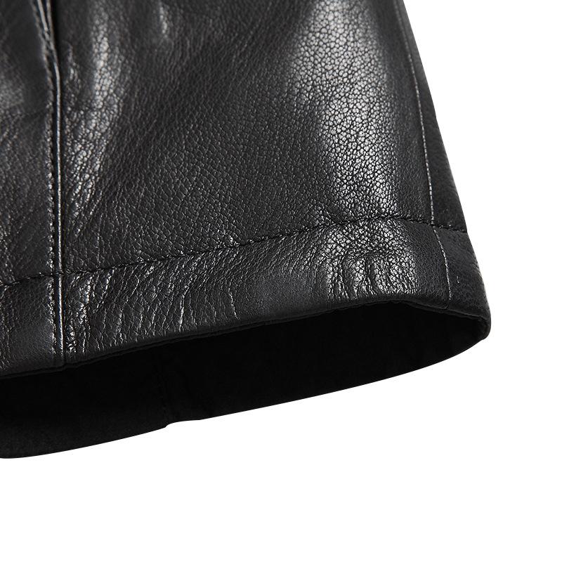 Autumn and Winter Genuine Leather Coat First Layer Cowhide Jacket Men's Business Reversible Fur Short Pure Cowhide