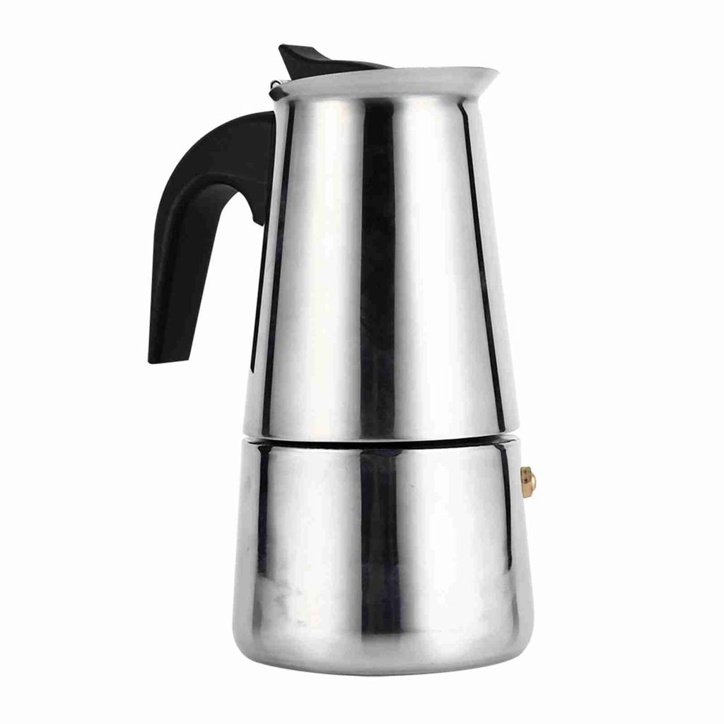 Stainless Steel Percolator Moka Pot Coffee Maker Stove Home Office Use (200ml)