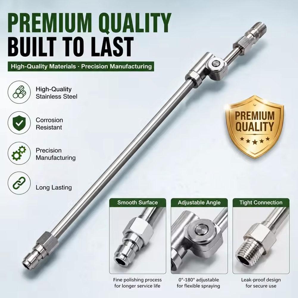 360° Swivel AC Cleaning Wand Rotating Fan Nozzle – 1/4" Quick-Connect, Universal Fit, Wide-Angle Spray for HVAC Coils