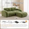 Modular sofa, 2-seater sofa with ottoman, high-density 32D foam, suitable for living room, pet-friendly chenille fabric, non-slip design, green