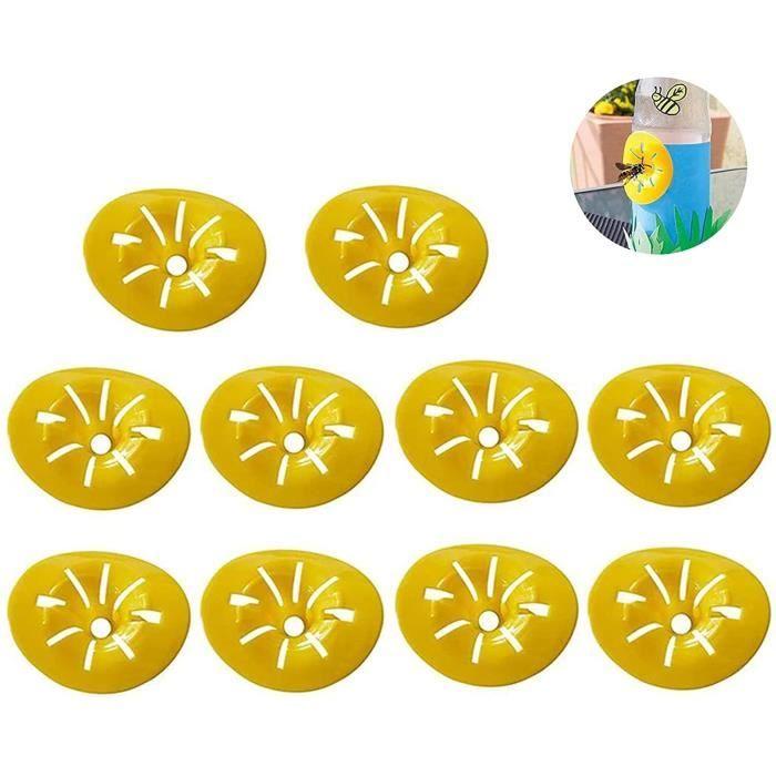 10PCS Pièges à Guêpes Jaune Piège à Guêpe Piège à Entonnoir Jaune Guêpes Frelon Piège à Mouches des Fruits Forme D'abeilles Pièges V
