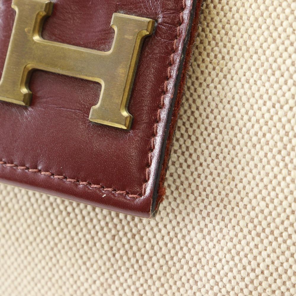 HERMES Sako Shoulder Bag vintage beige Tower ash/Calfskin Women Used