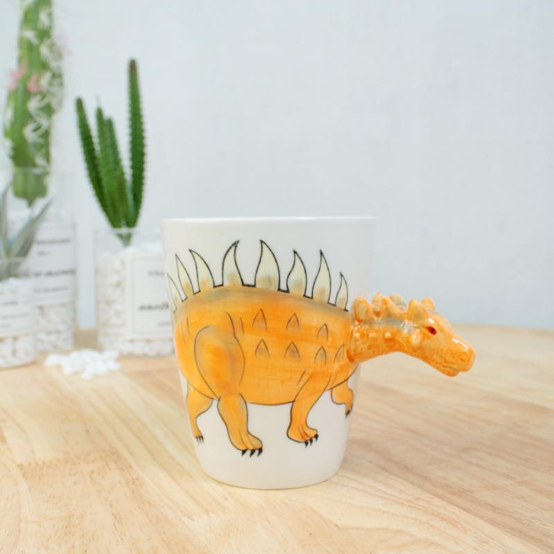Dinosaur Shape Water Cup 3D Stereoscopic Animal Ceramic Coffee Cup Office Afternoon Tea Mug Breakfast Milk Mug Home Decoration