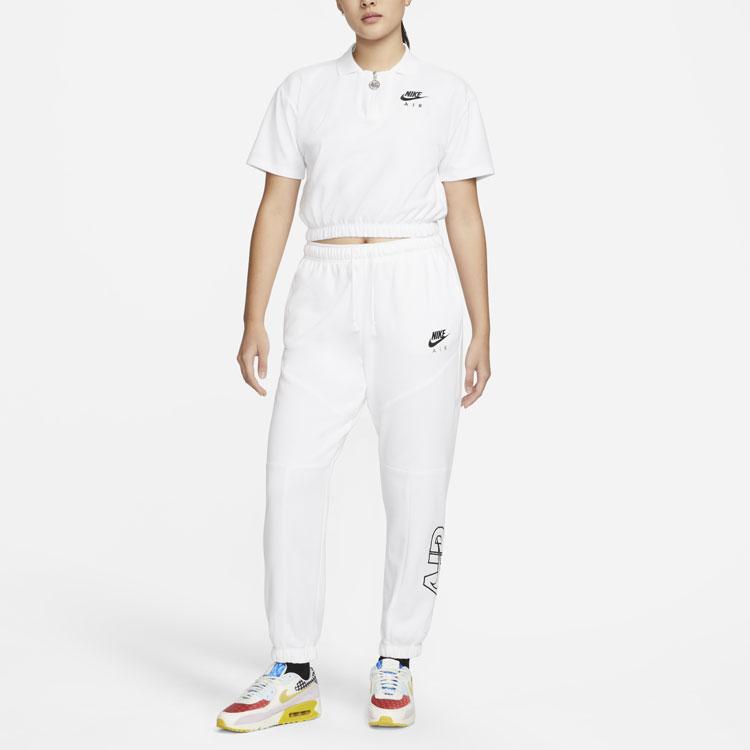 Nike Polo cu Mânecă Scurtă Casual cu Fermoar Scurt la Jumătate, cu Logo cu Litere în Culoare Solidă, Topuri Femei Alb DM6465-100