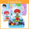 Magnetic Kids Puzzle Board For Toddlers Featuring Expressive Facial Stickers And Wooden Design