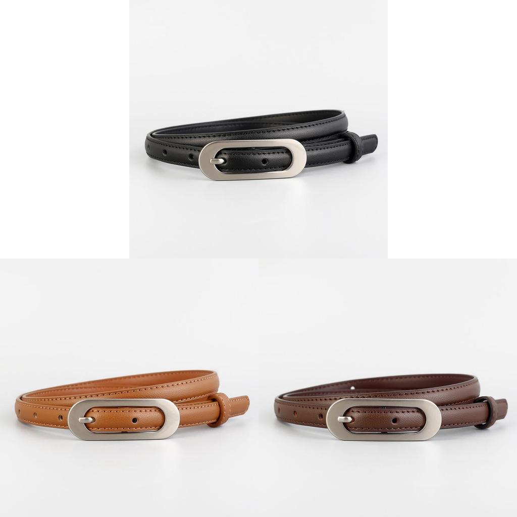 Elegant Genuine Leather Belt With Alloy Pin Buckle And Versatile Style For Work And Casuals
