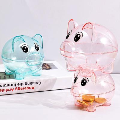1 Stück Sammelspardose Transparentes Sparschwein für Geschenk Kinder Sparschwein Wiederverwendbare Münz-Geld-Bargeld-Schwein-Figur Ornament