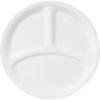 Round Divided Lunch Plate 8.5 Inch Winter Frost 3 Sections Easy Clean Microwave Dishwasher Safe Classic White Home Dining
