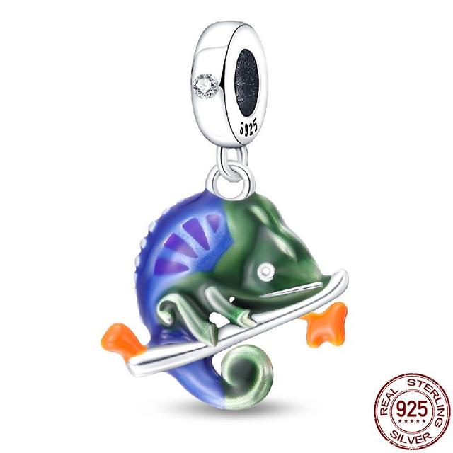 925 Sterling Silver Magic Color Chameleon Luminous Series Beads Suitable Fit Bracelet Charm Ms Jewelry Gift 