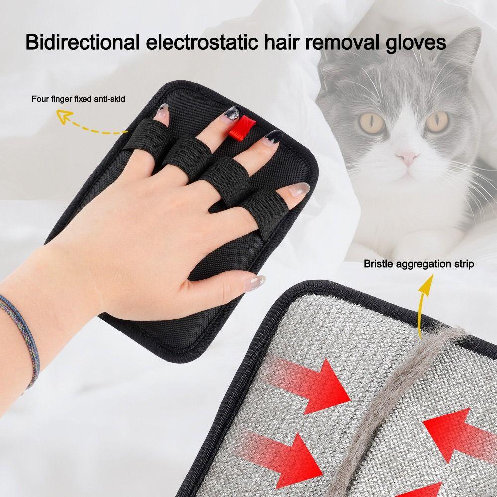 Reusable Pet Grooming Gloves Washable Static Dust Brush Deshedding Brush Glove Fur Hair Cleaning