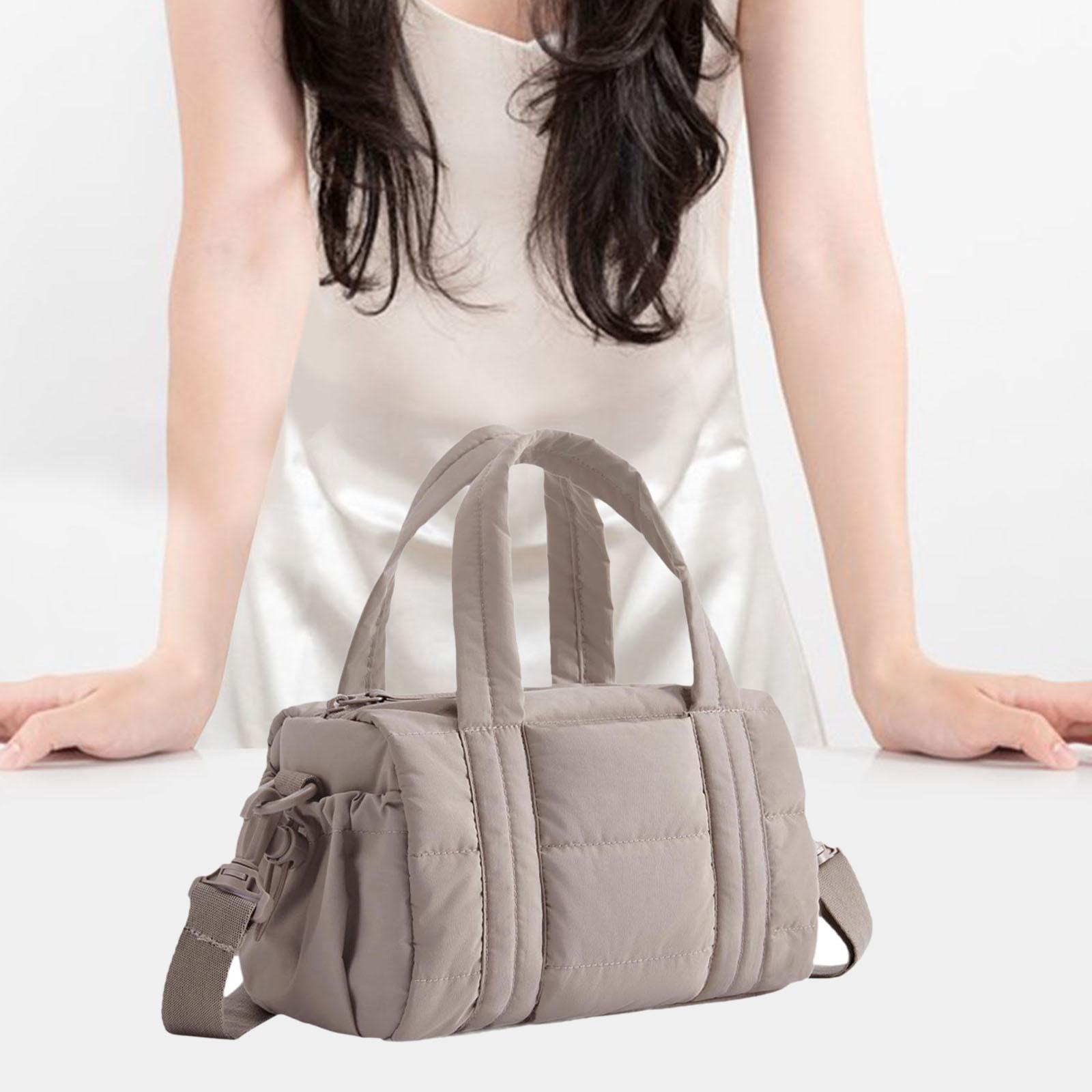 

Simple Puffer Tote Bag Organizer Compartments Stylish Shopper Shoulder Bag for Women Work Daily Use верблюд