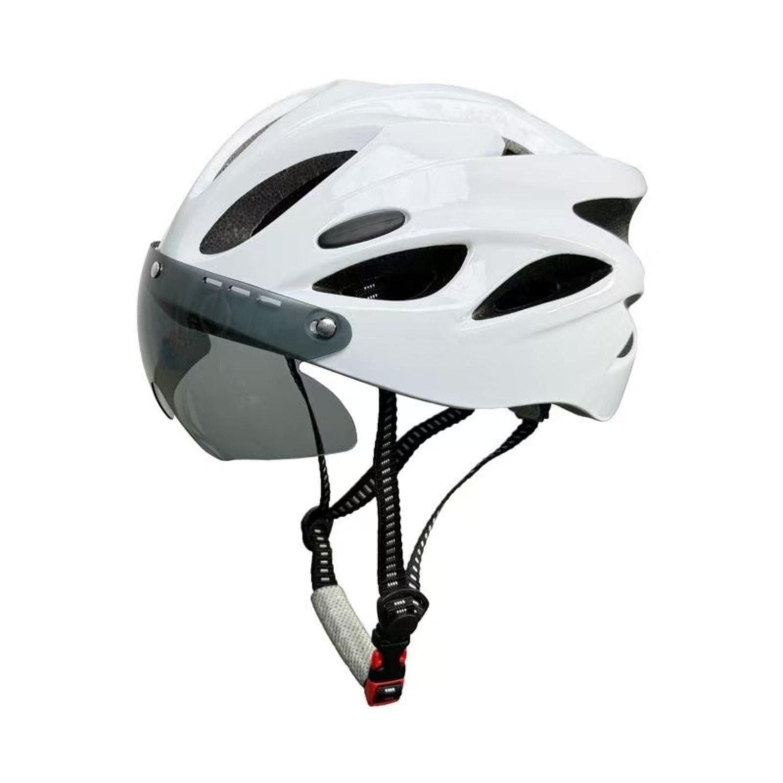 

Helmet One-piece Molding With Goggles Cycling Helmet Porous Breathable Helmet One Size