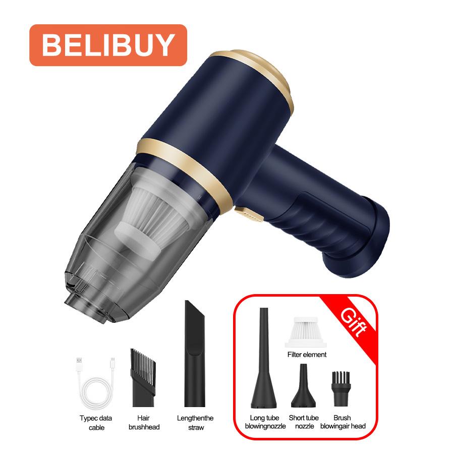 

ABS Автомобильный пылесос 120 Вт Высокая мощность Портативный Мини-пылесос Перезаряжаемый Пылесос Сильное всасывание для Автомобиля Дома Офиса Домашнего животного синий