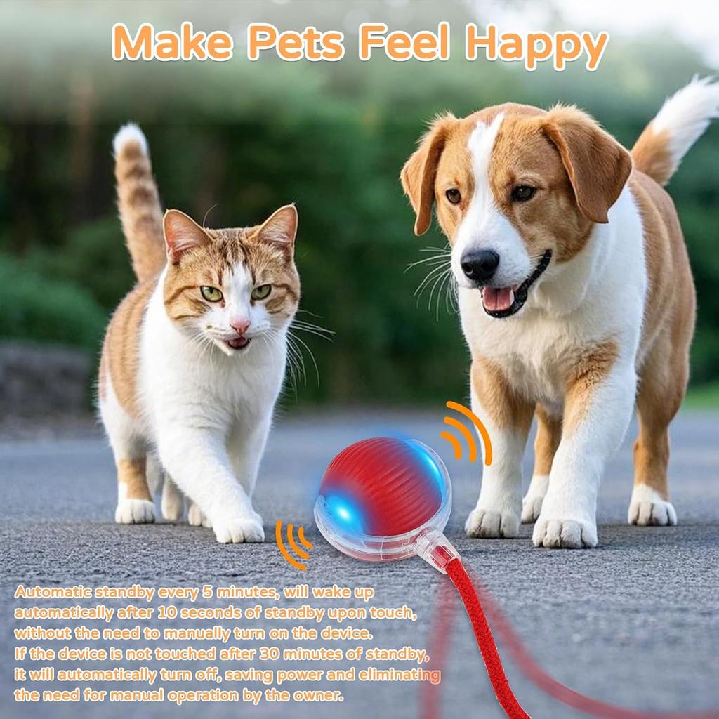 Smart Cat Toys Automatic Rolling Ball Fake Tail Rechargeable Electric Pet Interactive Toy Dog Cat Training Imitate Mouse Tail