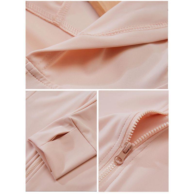 Ice silk slim-fitting sunscreen clothes women's air-conditioning clothes waist pure wind zipper cardigan light short jacket hooded
