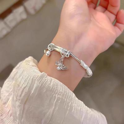 Trendy Silver Plated Butterfly Cuff Bangles for Women   Silver Color Open Bracelet Wristband Wedding Christmas Jewelry
