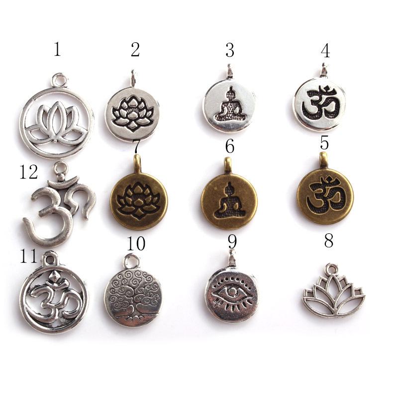 European  American Fashion Natural Stone Bracelet with Lotus Pendant Necklace, 108 Beads
