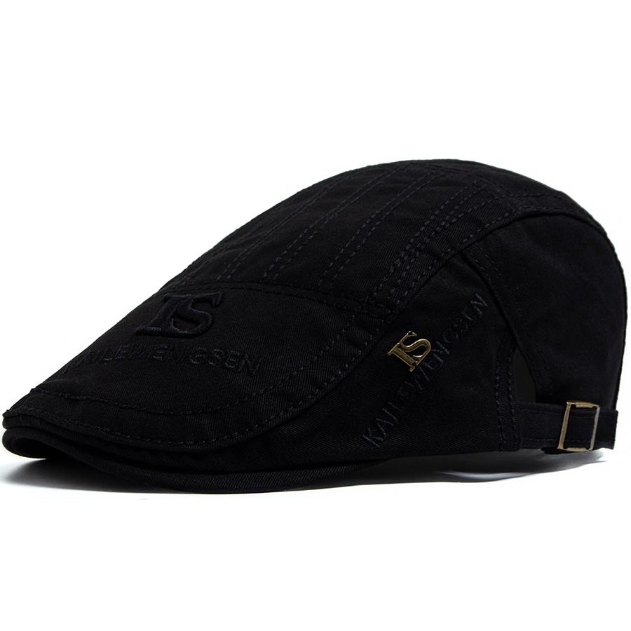 New Men Embroidery Flat Cap Summer Vintage Beret Visor For Male Fashion Casual Newsboy Hat Spring Autumn  Women Caps Adjustable