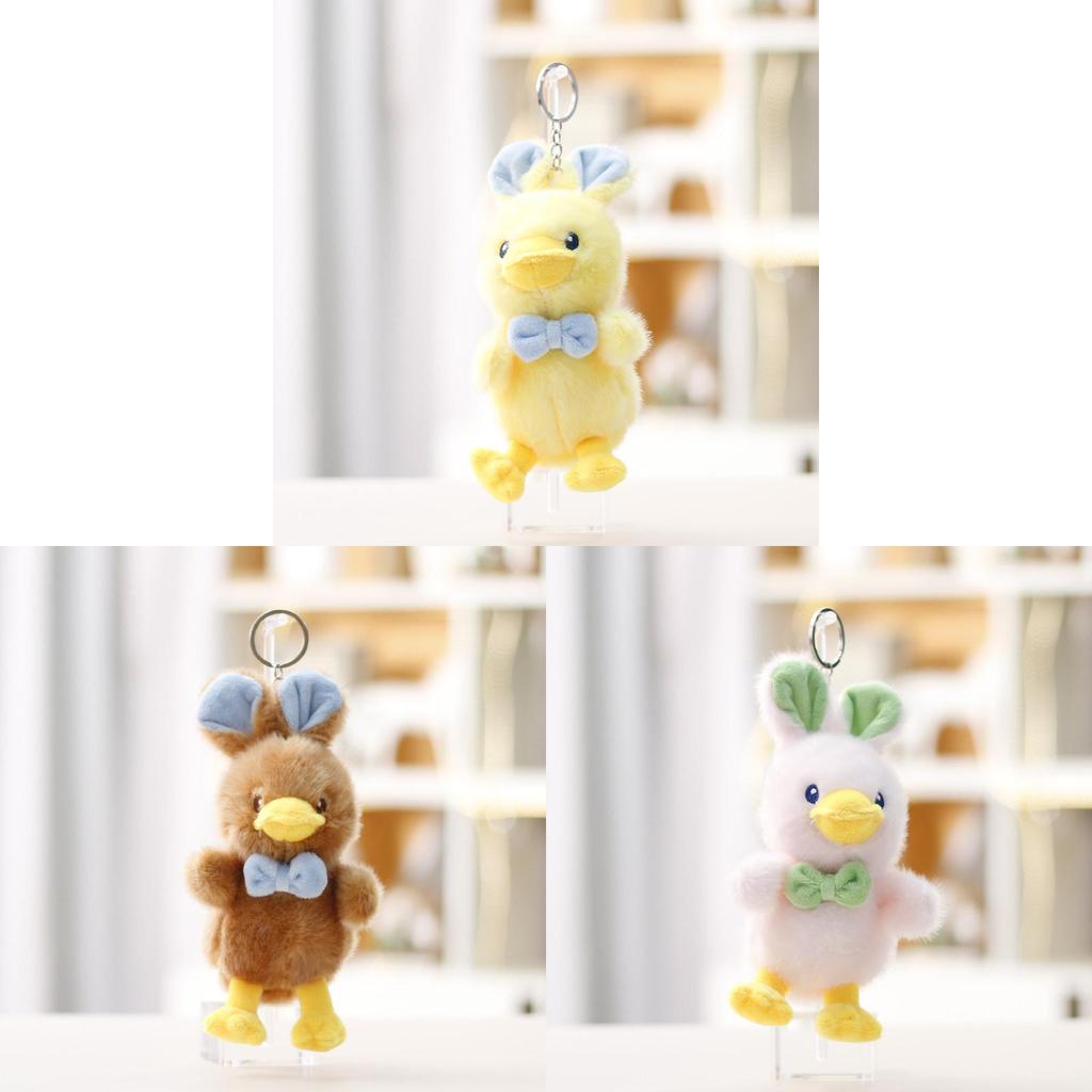 Plush Duck Toy With Butterfly Bow For Kids Girls Backpack Pendant Gift